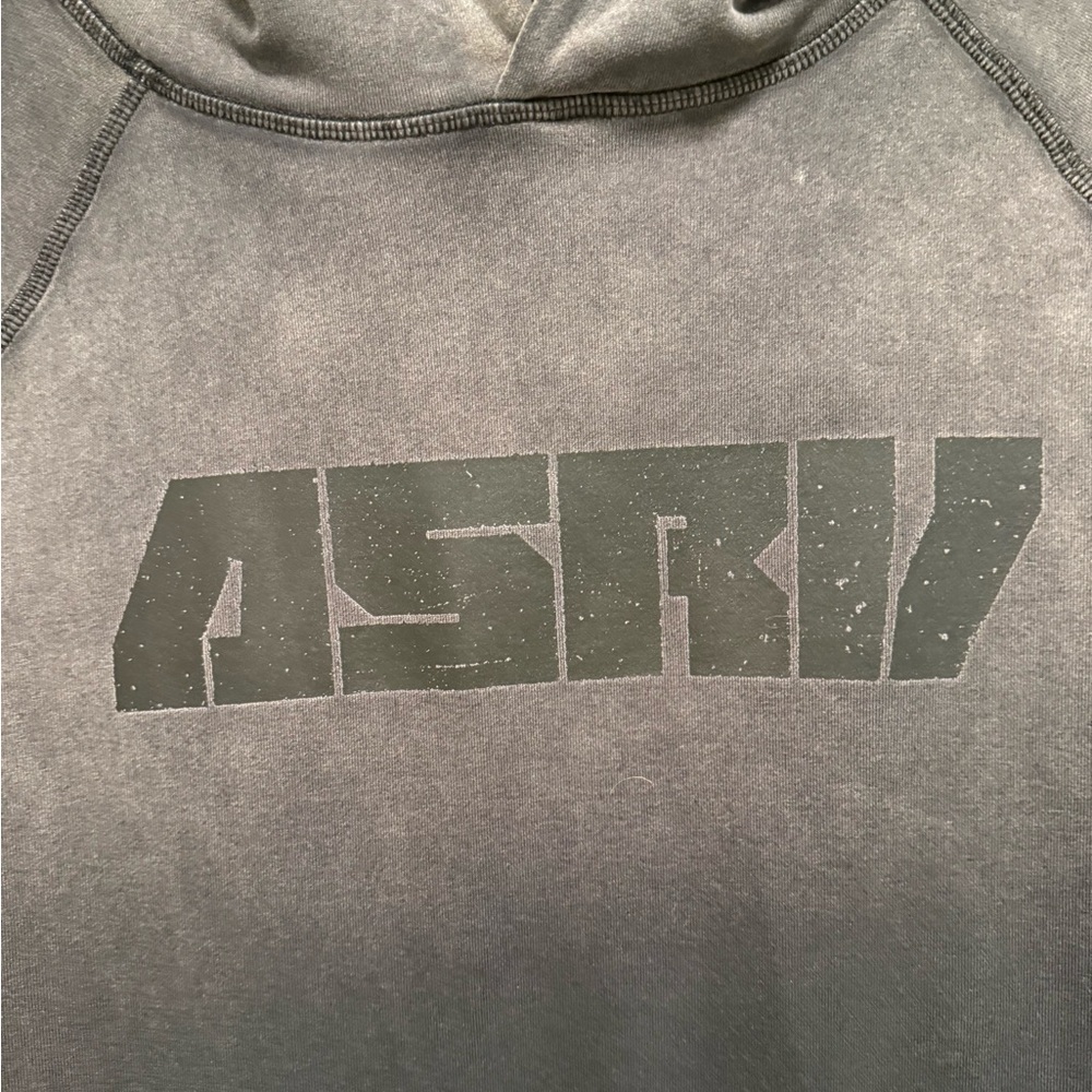 ASRV Men's Ombre Charcoal-to-Black Crewneck Hoodie - Picture 2 of 4